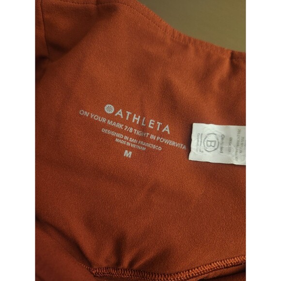Athleta Rust 7/8 Tight Athletic Legging Cut Design High Waist 24" Inseam Size M - Picture 5 of 5